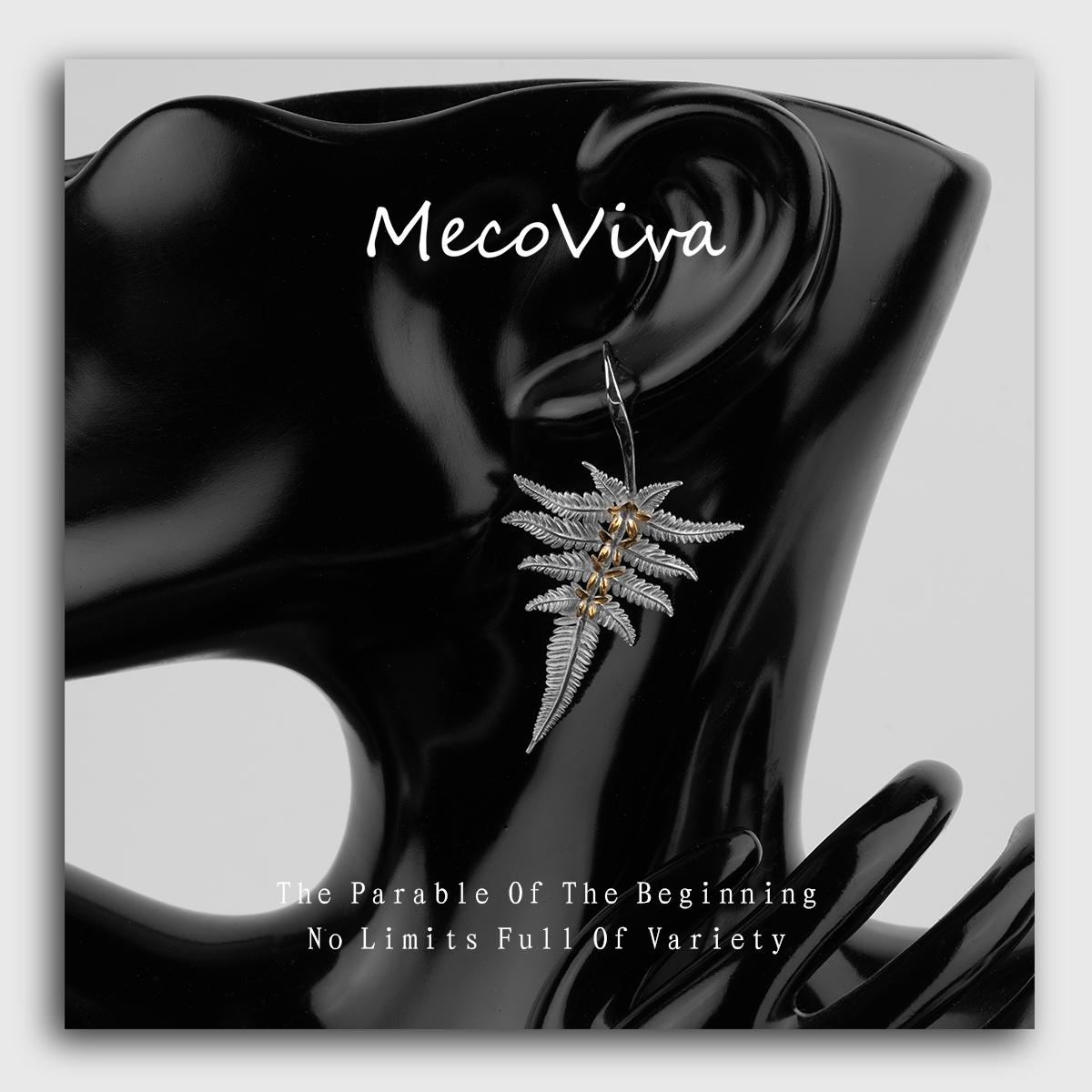 【MecoViva】 925 Silver Premium Women Earrrin High-End Temperament Original Unique Fern leaves Series Design Styles Earring Natural Art Female Fashion Earring
