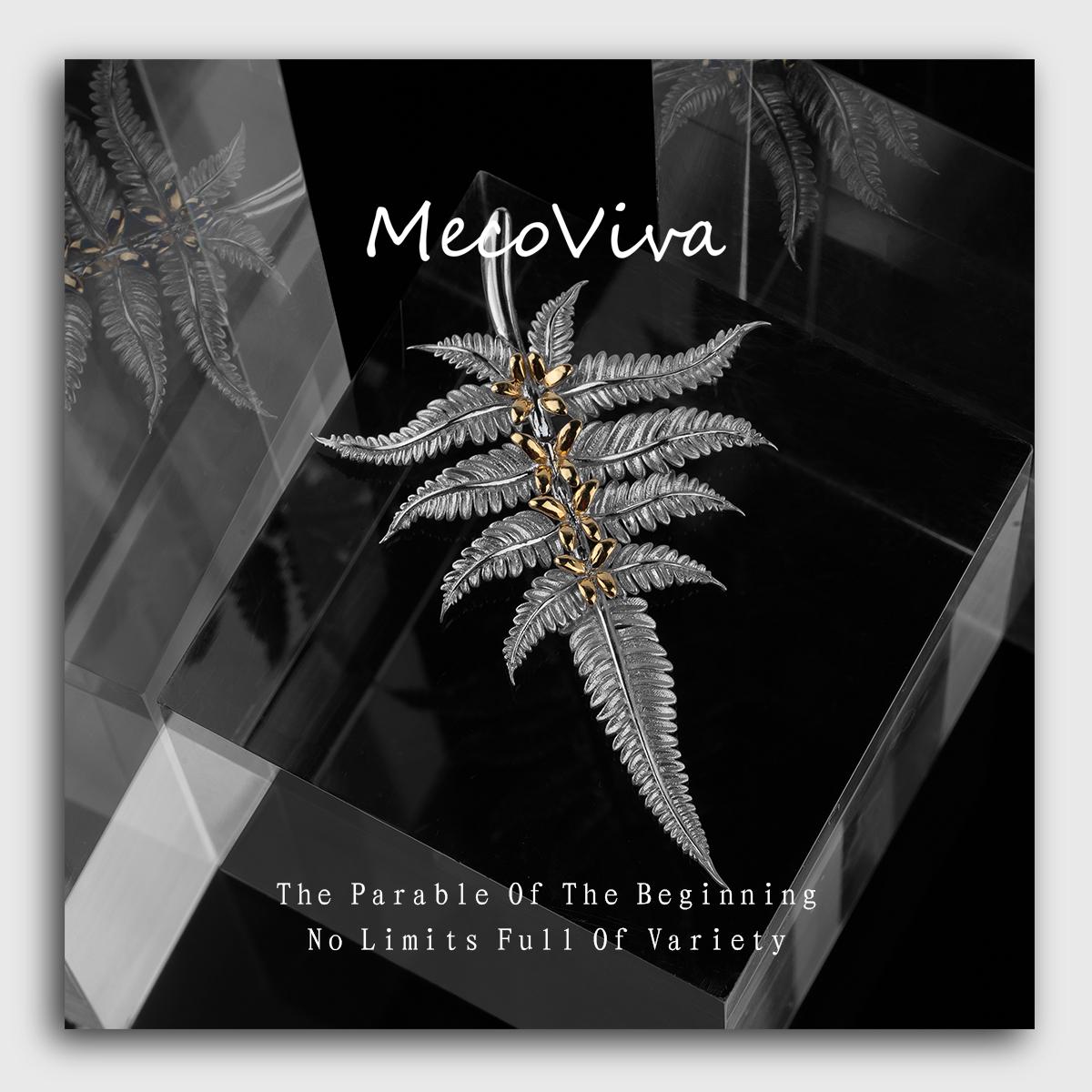 【MecoViva】 925 Silver Premium Women Brooch High-End Temperament Original Unique Fern leaves Series Design Styles Brooch Natural Art Female Fashion Brooch