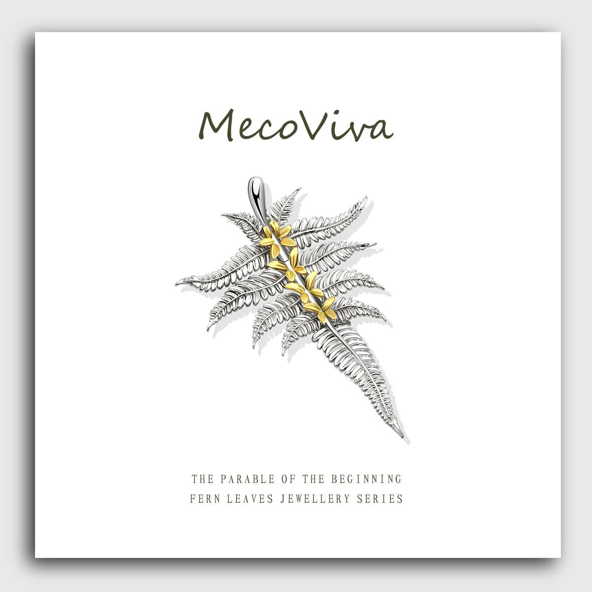 【MecoViva】 925 Silver Premium Women Brooch High-End Temperament Original Unique Fern leaves Series Design Styles Brooch Natural Art Female Fashion Brooch