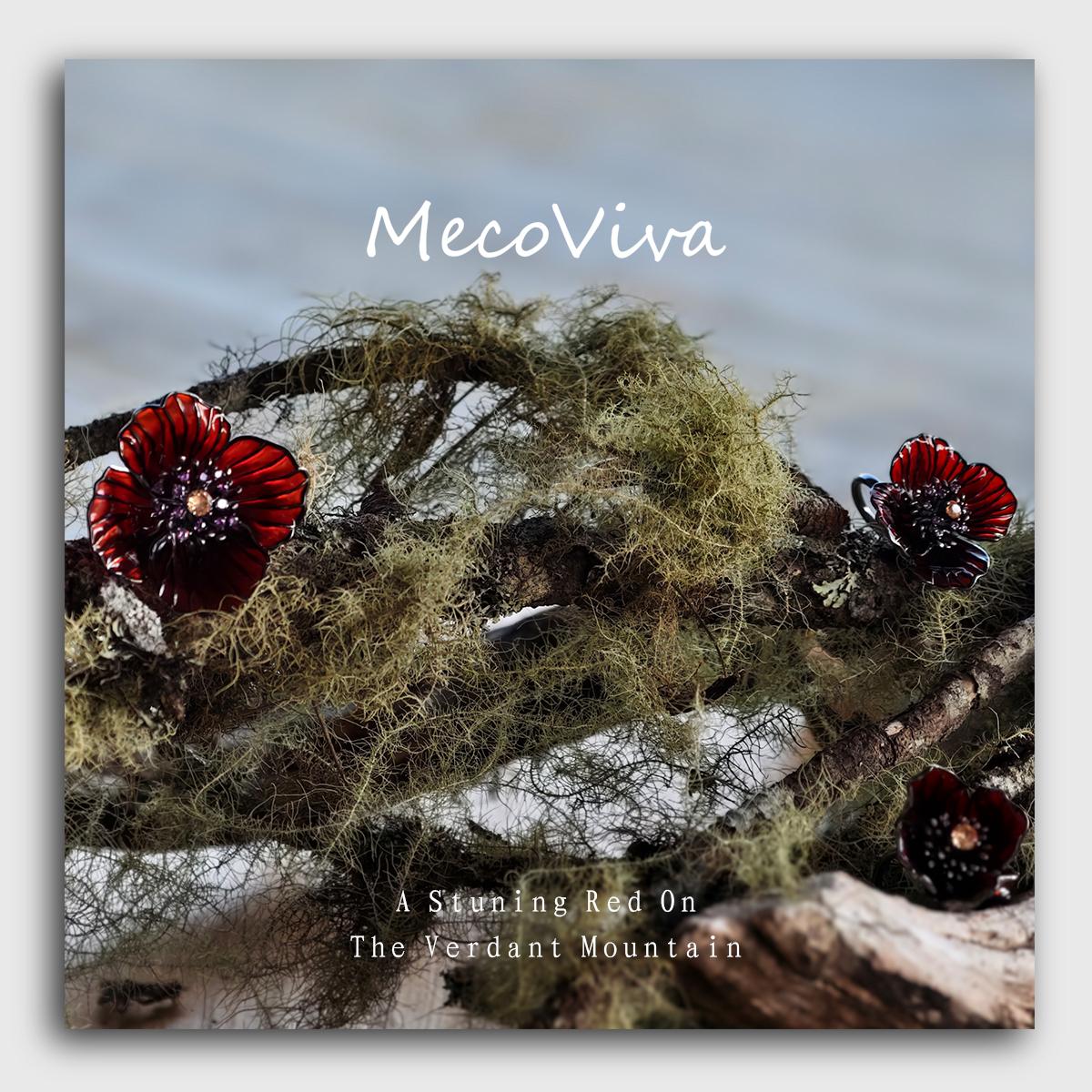 【MecoViva】 925 Silver Enamel Premium Women Brooch High-End Temperament Original Unique Meconopsis Castanea Series Design Styles Brooch Natural Art Female Fashion Brooch