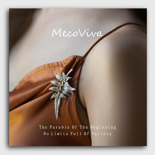 【MecoViva】 925 Silver Premium Women Brooch High-End Temperament Original Unique Fern leaves Series Design Styles Brooch Natural Art Female Fashion Brooch