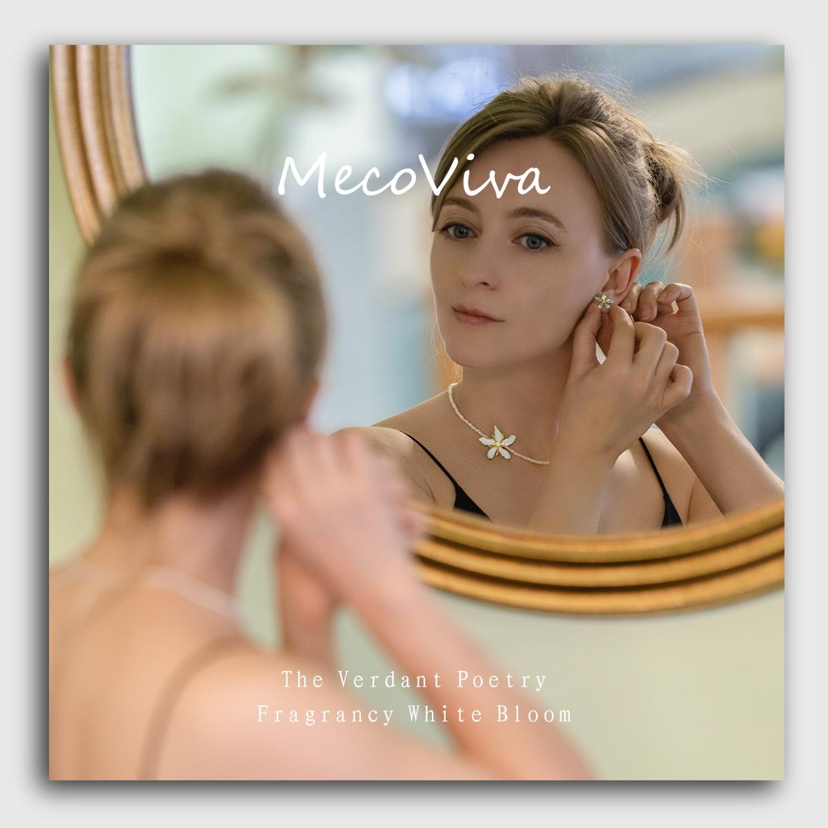 【MecoViva】 925 Silver Premium Women Earrings High-End Temperament Original Unique Coffee Flower Shape Design Styles Natural Art Female Fashion Earrings