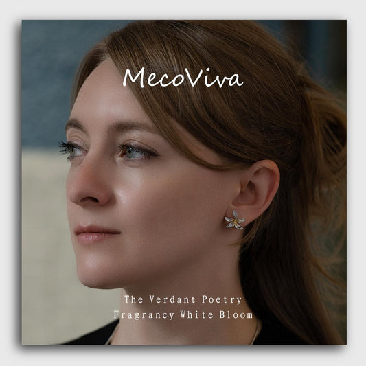 【MecoViva】 925 Silver Premium Women Earrings High-End Temperament Original Unique Coffee Flower Shape Design Styles Natural Art Female Fashion Earrings
