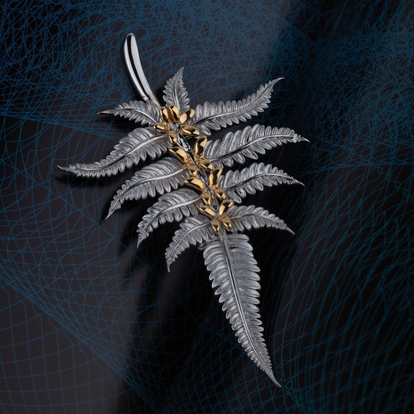 【MecoViva】 925 Silver Premium Women Brooch High-End Temperament Original Unique Fern leaves Series Design Styles Brooch Natural Art Female Fashion Brooch